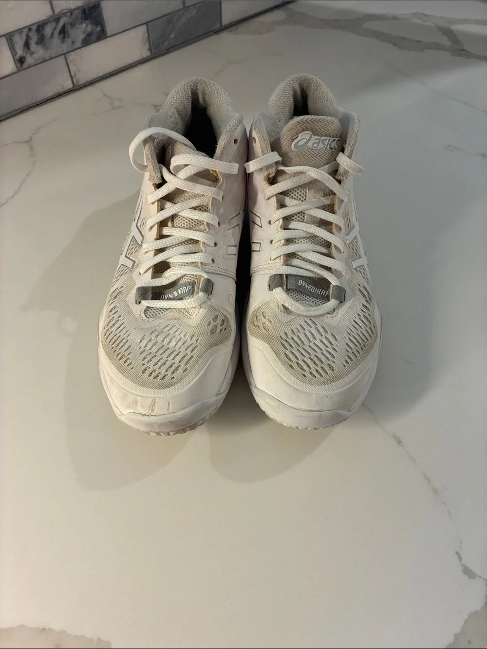 Asics Women's Volleyball Shoes White Cream Lightweight Sneakers